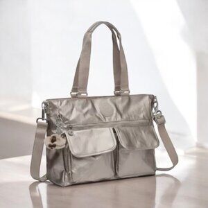 Kipling PIA Metallic Cloud Gray Bag